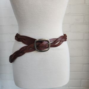 Jimmy'z Women's Braided Brown Leather Belt Size Medium